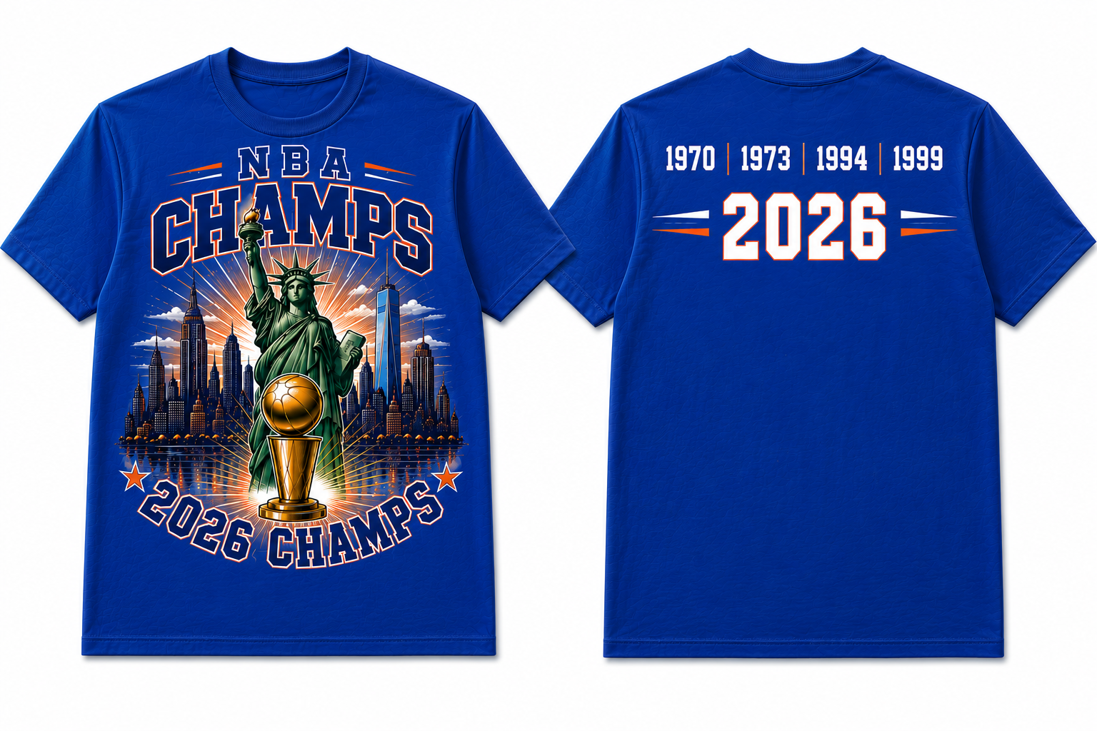 2026 Basketball Champs Liberty Skyline Graphic Tee – Royal Blue Shirt