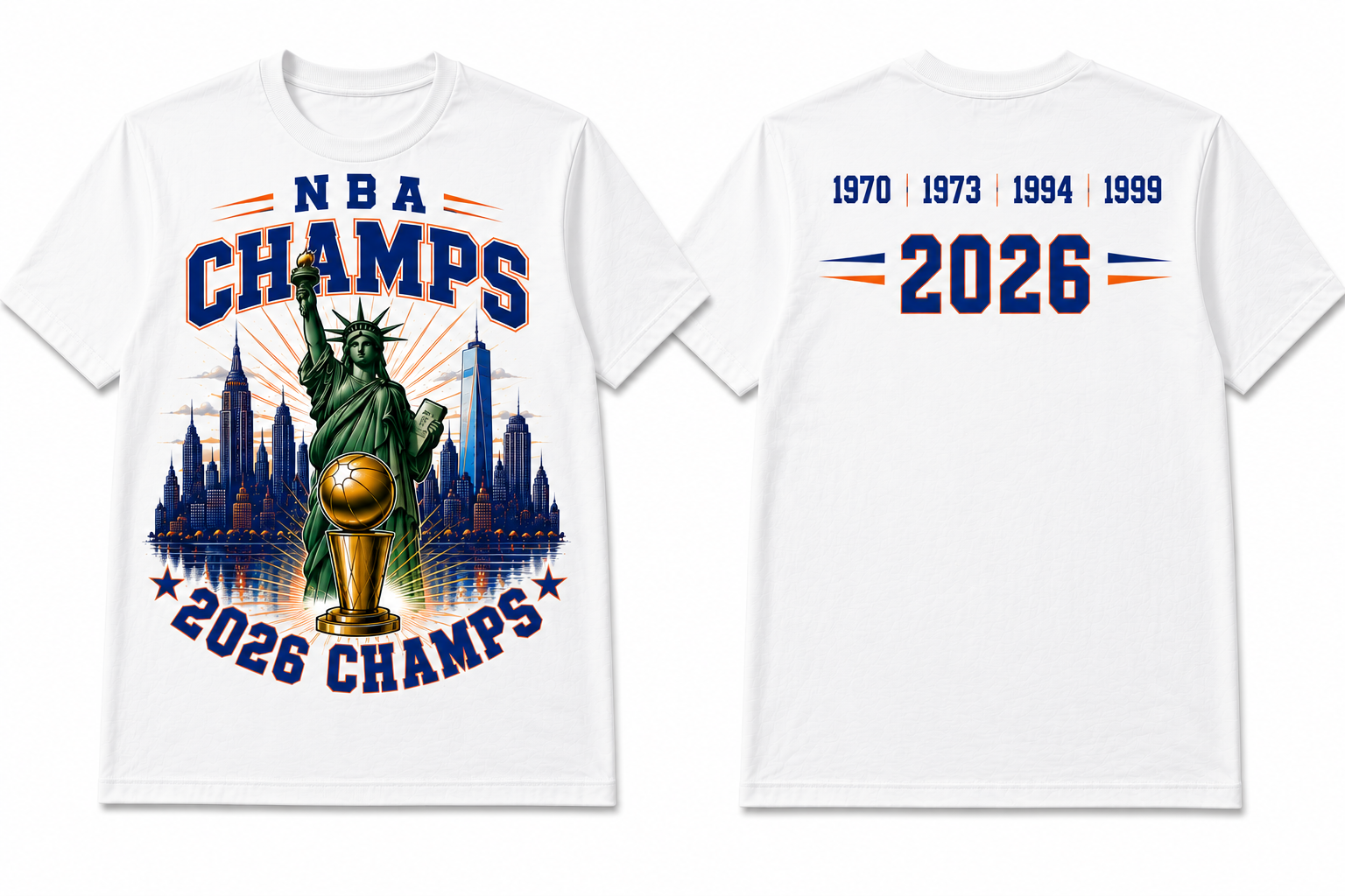 2026 Basketball Champs Liberty Skyline Graphic Tee – Royal Blue Championship Shirt